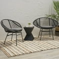 thumbnail image 3 of Noble House Emiliano Indoor Woven Faux Rattan Chairs with Cushions, Set of 2, Gray and Dark Gray Finish, 3 of 3
