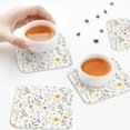 thumbnail image 6 of Bingfone Vintage Watercolor Floral A Leather Drinks Coasters with Set of 6,Suitable for Home Kitchen,Coffee Cup Coasters Home Gift, 6 of 7