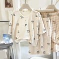 thumbnail image 2 of Girls Pajamas Sets 2 Piece Long Sleeve Sleepwear Summer Cute Pjs Cartoon Print Loungewear For Kids,casual 6-12 Months 12-24 Months 2t 3t 4t 5t 6t 7t 8t 9t Children Khaki 6-12 Months, 2 of 4