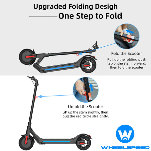 Wheelspeed Electric Scooter for Adult, 10" Pneumatic Tires, 25-30 Miles Long Range, 400W Motor, 19 Mph Max Electric Scooter with Rear Suspension - Walmart.com