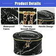 thumbnail image 4 of Vocoste Makeup Bag Marble Cosmetic Travel Bag Make Up Brush Organizer Bag Storage for Women Black 8"x6"x5", 4 of 6