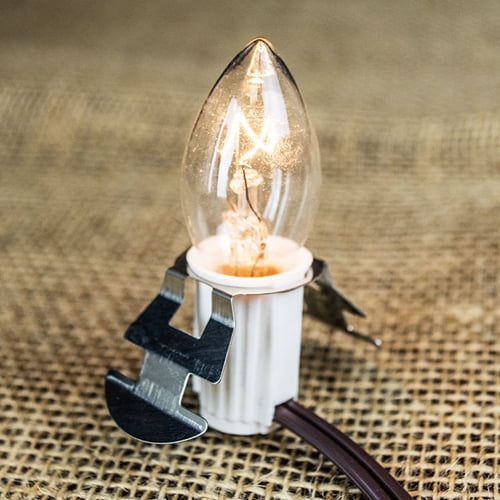 2 Pcs Wedding Lights Christmas Village Light C7 Clear Bulb 6 ft Brown