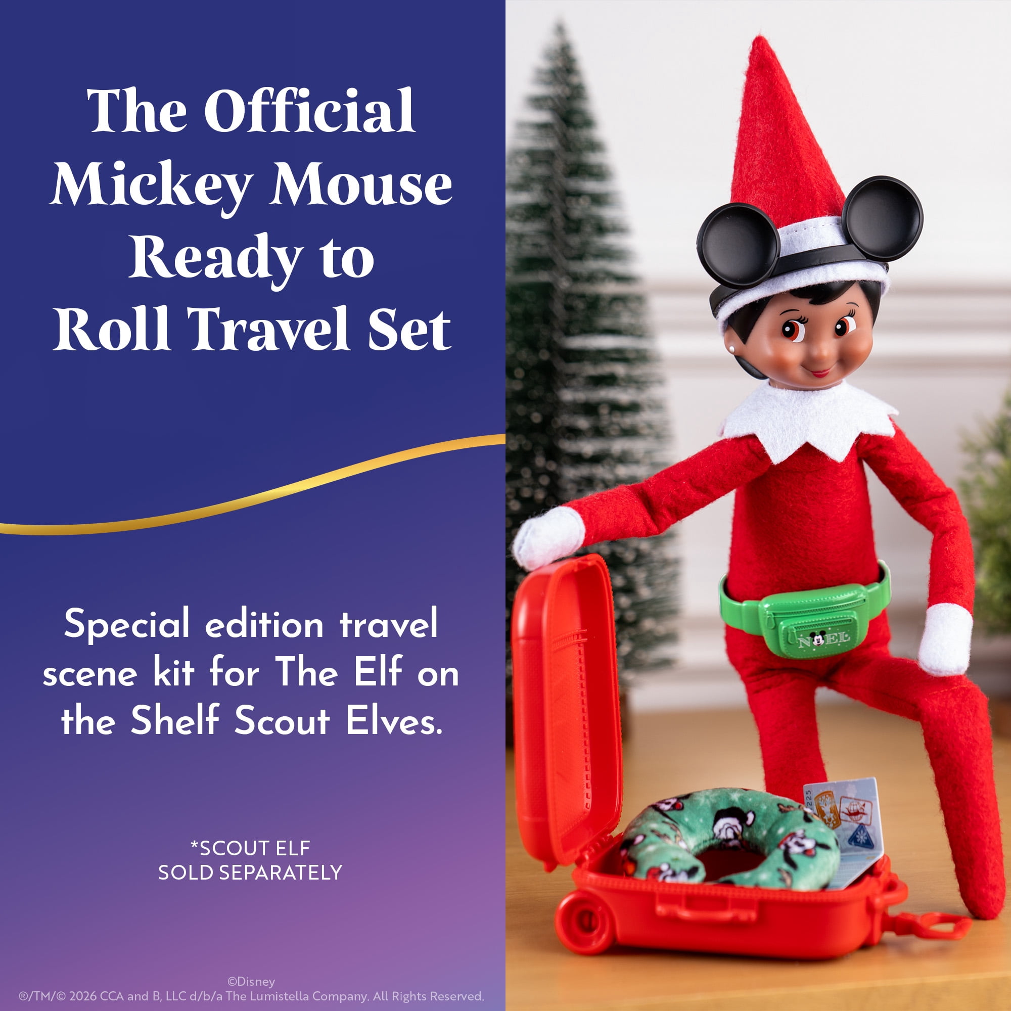 The Elf on the Shelf Disney Mickey Mouse Ready to Roll Elf Travel Kit