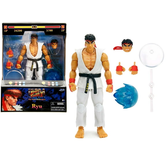 Ryu 6" Moveable Figure with Accessories and Alternate Head and Hands "Ultra Street Fighter II: The Final Challengers" (2017) Video Game model by Jada