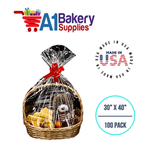 Clear Cellophane Bags Basket Bags Cello Gift Bags Large Flat Bag 41cm . x 60cm . 10 Pack