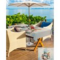 thumbnail image 5 of Fsddascl Christmas Outdoor Tablecloth - 54x80 Inch Rectangle Dining Table Cover, Hello Winter Snowman Snowflake Blue Ombre Waterproof Outdoor Table Cloth with Umbrella Hole & Zipper for Picnic/Patio, 5 of 7