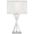 thumbnail image 6 of Possini Euro Design Proxima 28" Tall X-Shaped Modern Table Lamps Set of 2 Silver Chrome Finish Metal Living Room Bedroom Bedside, 6 of 8