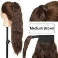 thumbnail image 4 of Benehair Clip in Ponytail Hair Extensions Pocket wrap around Long Thick Hairpiece as Human 20" Corn Wavy Medium Brown, 4 of 12