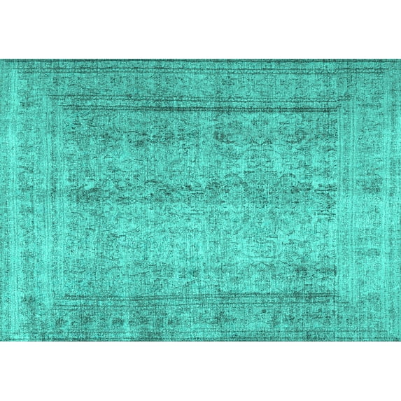 Ahgly Company Indoor Rectangle Persian Turquoise Blue Traditional Area Rugs, 3' x 5'