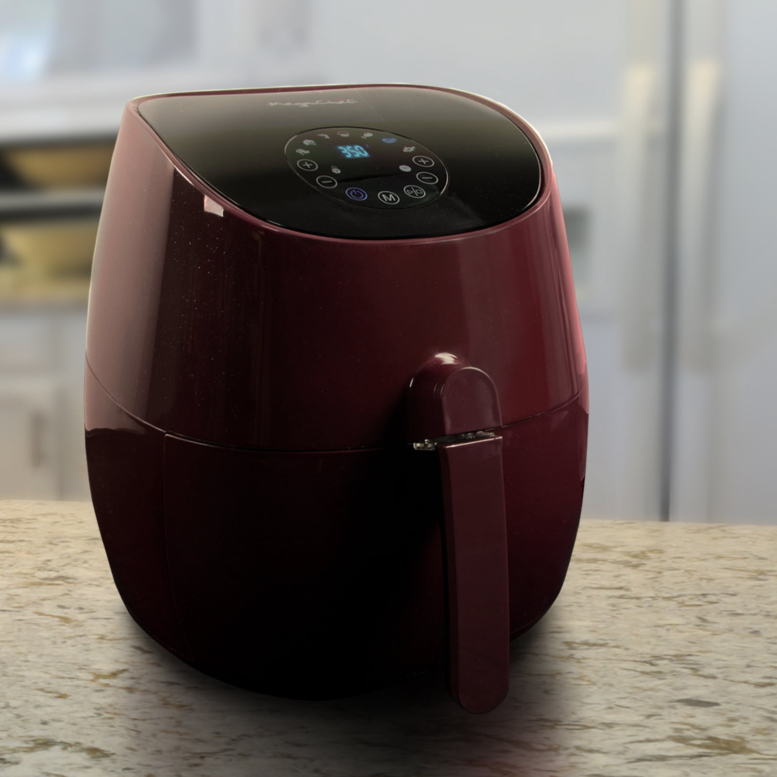 MegaChef 3.5 Quart Airfryer And Multicooker With 7 Pre-programmed Settings in Burgundy