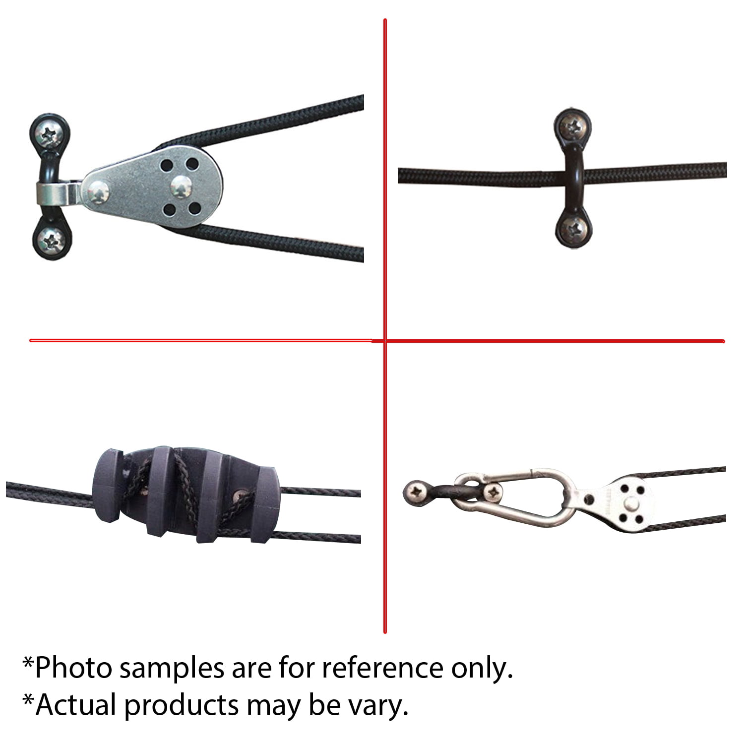 Pactrade Marine Boat Accessories SS316 Pulley Block Kayak Anchor Trolley Kit with 30''Rope