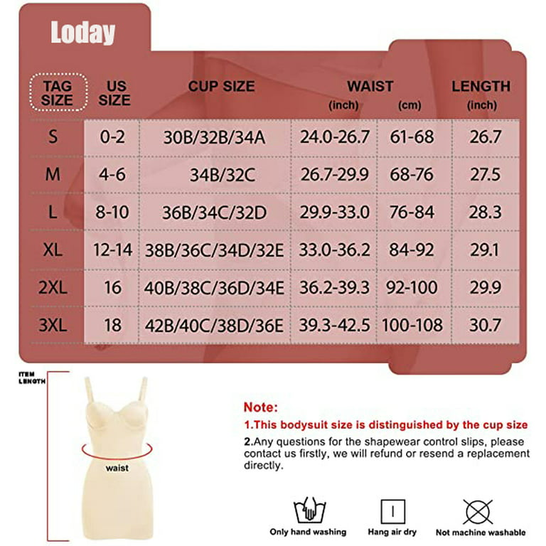 Loday Full Slip Dress With Built in Bra Bodysuit Shapewear Sleeveless for  Under Dresses Tummy Control Slimming Dress(Beige, M）