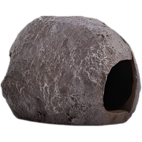 Aquarium Cave for Fish, Metal-Adhering Hideout for Aquarium, Realistic Underwater Rocks, Resin Breeding Fish Tank Decorations for Shrimp, Cichlid, Betta, Fry(4.6 x 3.7 x 3.6'')