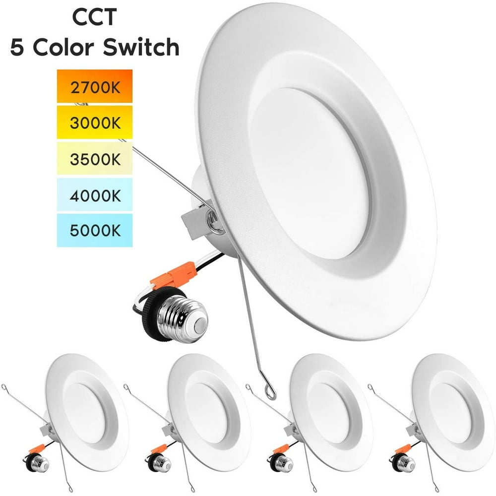 Luxrite 5/6" LED Recessed Retrofit Downlight, 14W=90W, 5 Color