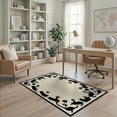 thumbnail image 2 of ODIKA Round Print Bordered Feline Motif Symmetrical Track Whimsical Non-Slip Chair-Friendly for Home Office, Gaming Room, Under Desk, 2 of 7