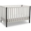 Delta Children Milo 3-in-1 Convertible Baby Crib, Bianca White with Black