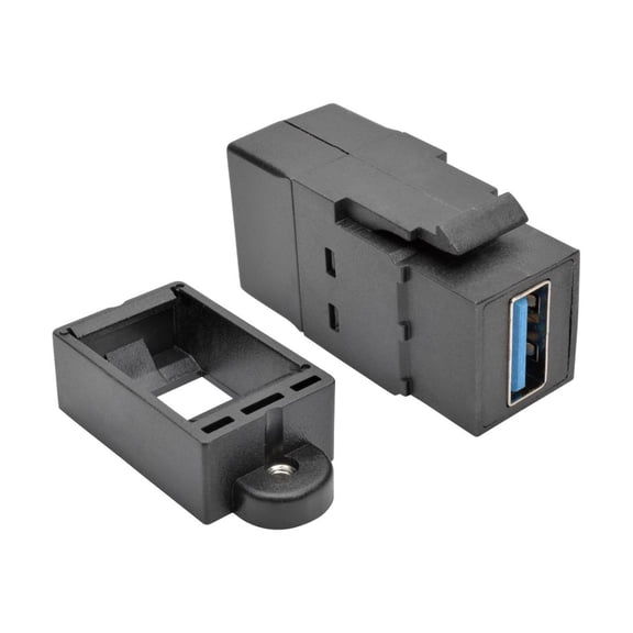 Tripp Lite USB 3.0 Keystone Panel Mount Coupler (F/F) All in One Black (U325-000-KP-BK)