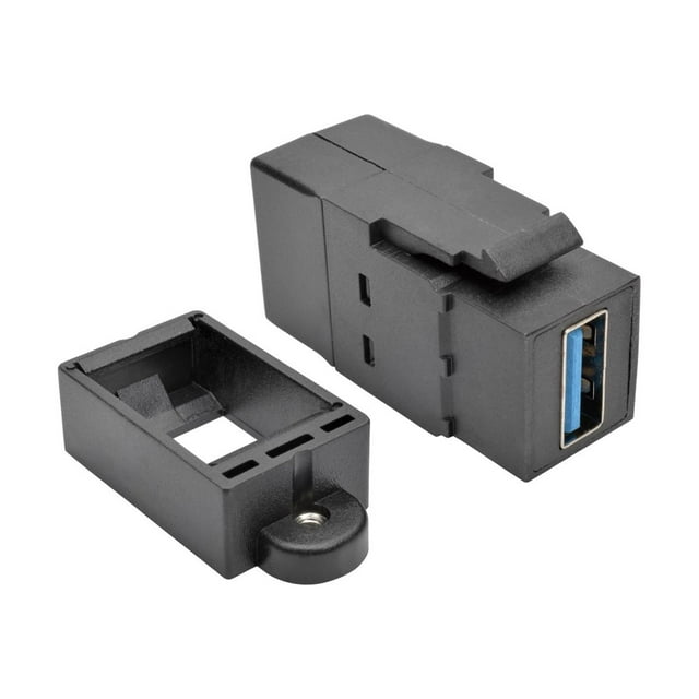 Eaton Tripp Lite Series USB 3.0 Keystone Panel Mount Coupler F/F All in One Black - USB adapter - USB Type A (F) to USB Type A (F) - USB 3.0 - molded - black