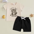 thumbnail image 2 of BOBOGOJP Toddler Baby Boy Summer Outfits I Require Snacks Raccoon Short Sleeve T-Shirts Shorts Set Cute Infant Clothes, 2 of 3