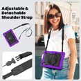 thumbnail image 7 of Case for Lenovo Tab K10 10.3 Inch/M10 FHD Plus 2020 2nd Gen with Screen Protector, 360 Degree Rotating Kickstand Hand Strap Heavy Duty Shockproof Cover with Shoulder Strap, Purple, 7 of 7