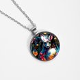 thumbnail image 4 of Kangaroo Women's Circular Glass Design Pendant Necklace, 4 of 5
