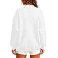 thumbnail image 4 of Womens Sweatshirt Cardigan Solid Color Long Sleeve Open Front Loose Sweatshirts with Pockets White S, 4 of 9