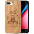 thumbnail image 1 of Case Yard Wooden Case Outside Soft TPU Silicone Slim Fit Shockproof Wood Protective Phone Cover for Girls Boys Men and Women Supports Wireless Charging Don't Tread On Me Design case for iPhone-8-Plus, 1 of 7