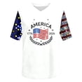 thumbnail image 4 of haizhen 250 Anniversary USA Shirt Women Summer V Neck Sparkly 250th Anniversary Flag Graphic Tees Patriotic 4th of July Shirts Women July 4th Tshirts Going Out Tops White, XL, 4 of 5