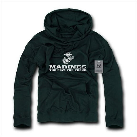 Rapid Dominance Marines Basic Military Pullover Hoodie, Black - Medium