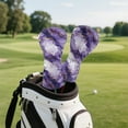 thumbnail image 3 of Yuyamidu Purple Marble Print Golf Club Head Covers for Drivers, Fairway Woods, and Hybrids, Waterproof Leather Head Covers Women Golf Headcover with Soft Lining, 3 of 7
