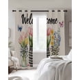 thumbnail image 4 of Spring Flowers Kitchen Curtains Vintage Farmhouse Tulip Botanical Cafe Short Curtains for Bathroom Blackout Window Curtain Grommet Small Window Treatment Drapes for Bedroom Living Room 27.5"x39"x2, 4 of 9
