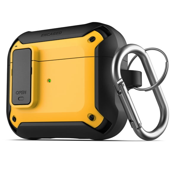Encased Compatible with Airpods Case 3rd Generation, Rugged Full-Body Protective Carrying Case with Keychain (Airpod 3 2021) Yellow