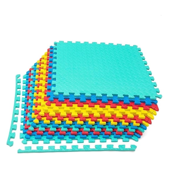 Exercise Flooring Mats 12-Tile Set, Non-Slip Foam Play Mats 1/2 Inch, Interlocking Gym Floor Tiles for Home, Workout, Playroom & Workshop