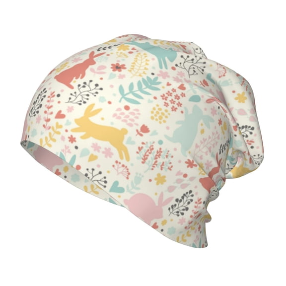 Honeii Fall Rabbit Print Kids Knit Beanie Watch Hat ,Knit Cap for Boys and Girls