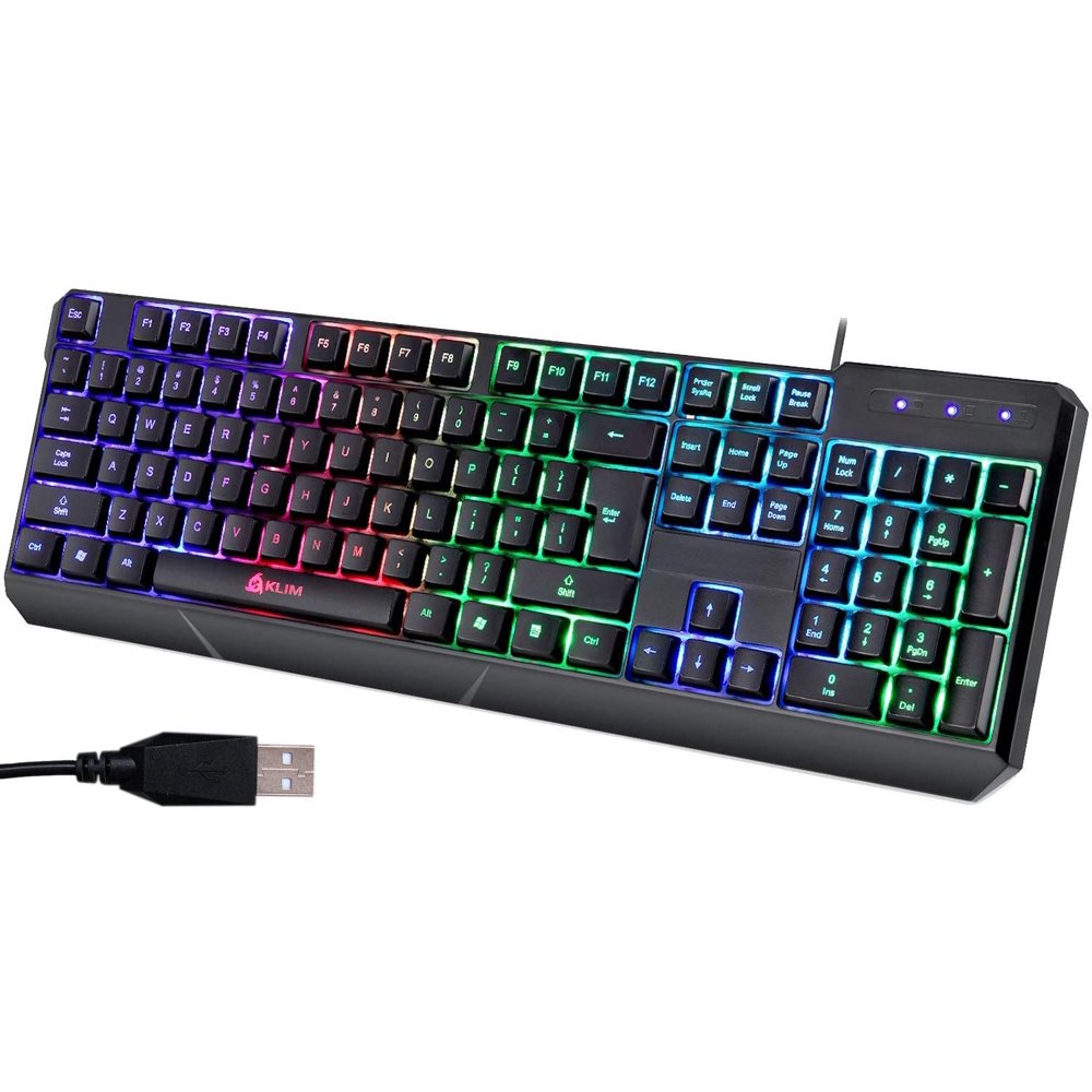 KLIM Chroma Gaming Keyboard Wired USB + Durable, Ergonomic, Waterproof