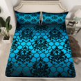 thumbnail image 2 of Erosebridal Retro Damask Sheet Set Full, Honeycomb Geometry Bedding Sets Full Size, Bohomian Style Decor, 2 of 7
