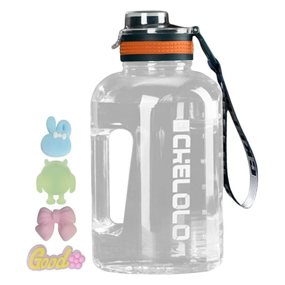 Large Capacity Water Bottle with Handle Leakproof PC Motivational Jug for Summer Activities Ideal for Outdoor Adventures and Fitness for Men and Women