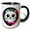 Black/White, variant on 3drose, Funny Abstract Round White Cat Face Inside the Colorful Circle Gift, 15oz Mug