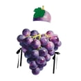 thumbnail image 3 of Disfraz de uva con sombrero, ropa divertida de fruta para presentaciones en escenario y eventos festivos. Adulto, 3 of 8