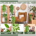thumbnail image 4 of Artificial Hanging Plants for Shelf, 4 Pack Fake Potted Greenery Faux Eucalyptus Vine, Mandala Vine, String of Pearls,Pea pod Leaves in Pot for Office Living Room Bathroom Indoor Outdoor Décor, 4 of 6