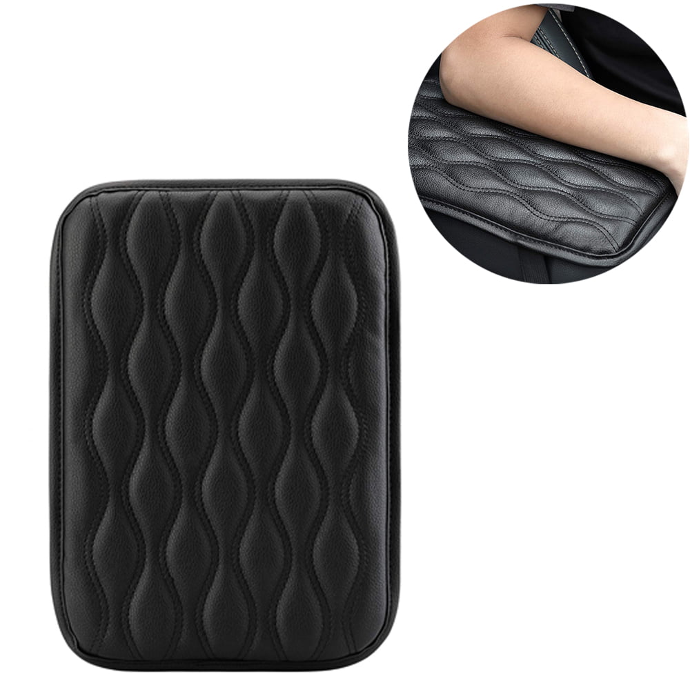 Dotesy Auto Center Console Cover Armrest Pads Black PU Leather Universal Car Center Console Box Arm Rest Pads Cushion Protector 