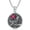 July - Ruby, variant on Raven Pendant Necklace with Synthetic Birthstone Sterling Silver Crow Round Necklace Gift for Women
