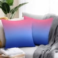 thumbnail image 2 of Throw Pillow Covers 26x26 Inch Set of 2, Pink Blue Ombre Waterproof Outdoor Pillow Covers, Modern Abstract Art Aesthetics Decorative Cushion Pillowcases for Couch, Sofa, Bed, Garden, Patio, 2 of 9