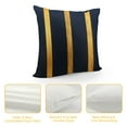 thumbnail image 4 of GOSMITH  Gold Throw Pillow Covers - Soft Decorative LuxuryCushion Covers Pillow Cases with Gold Leather for Sofa Bedroom Livingroom Car, Navy Blue, 4 of 5