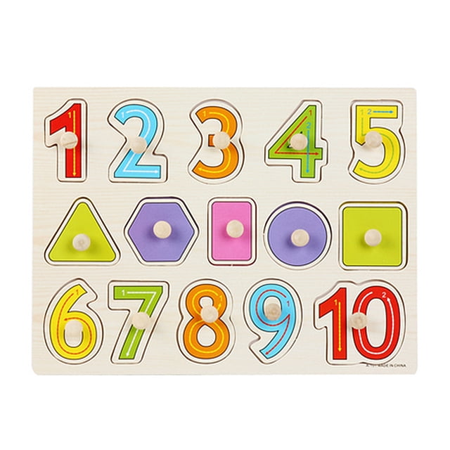 Tablero de madera de los números de las frutas, de los animales de dibujos animados y de la mano de los niños Speravity WJ4210-06