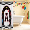 thumbnail image 3 of Erosebridal Alphabet Letter Shower Curtain 72Wx72L, Race Car Bathroom Curtain, Black A, 3 of 5