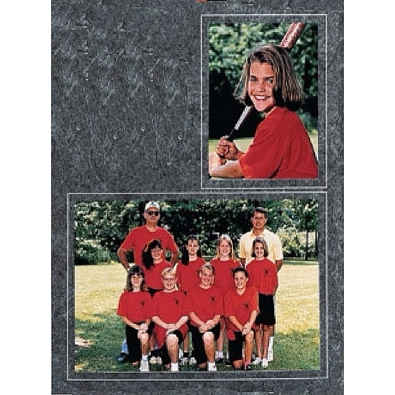 (10 pack) GROUP PORTRAIT 7x5 3one-half inchx5 MEMORY MATES Marble-Black cardstock double photo frame  sold in 10 s  - 5x7