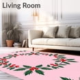 thumbnail image 2 of ODIKA 8' x 10' Machine Washable Non-Slip Area Rug, Christmas Wreath High Traffic Rug, Pink, 509501, 2 of 7