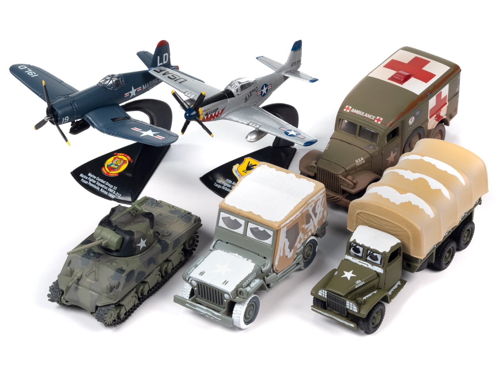 JHONNY LIGHTNING Korean War セットB(6種類入) Johnny Lightning Diecast Army Toys Set: