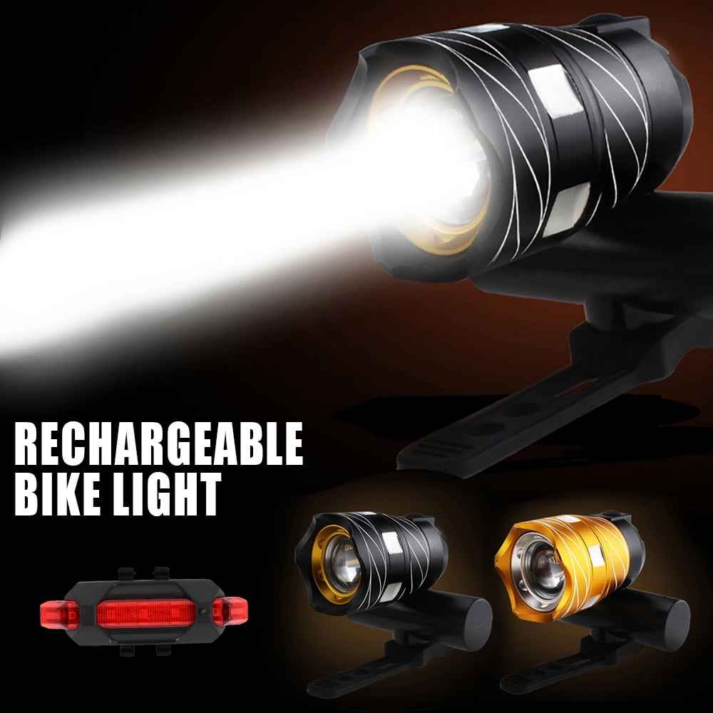 Bike Front Headlight 15000LM XM-L T6 LED MTB Rechargeable Bicycle Light w//USB